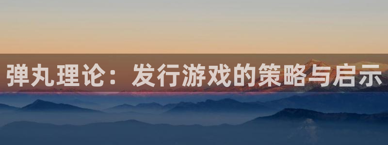pp电子官网登录注册账号失败：弹丸理论：发行游戏的策略与启示